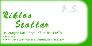 miklos stollar business card